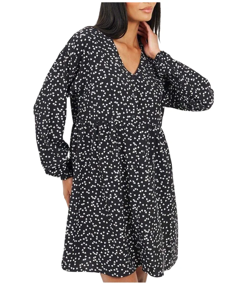 Brave Soul Minikleid für Damen, Regulär (Schwarz/Weiß Schwarz