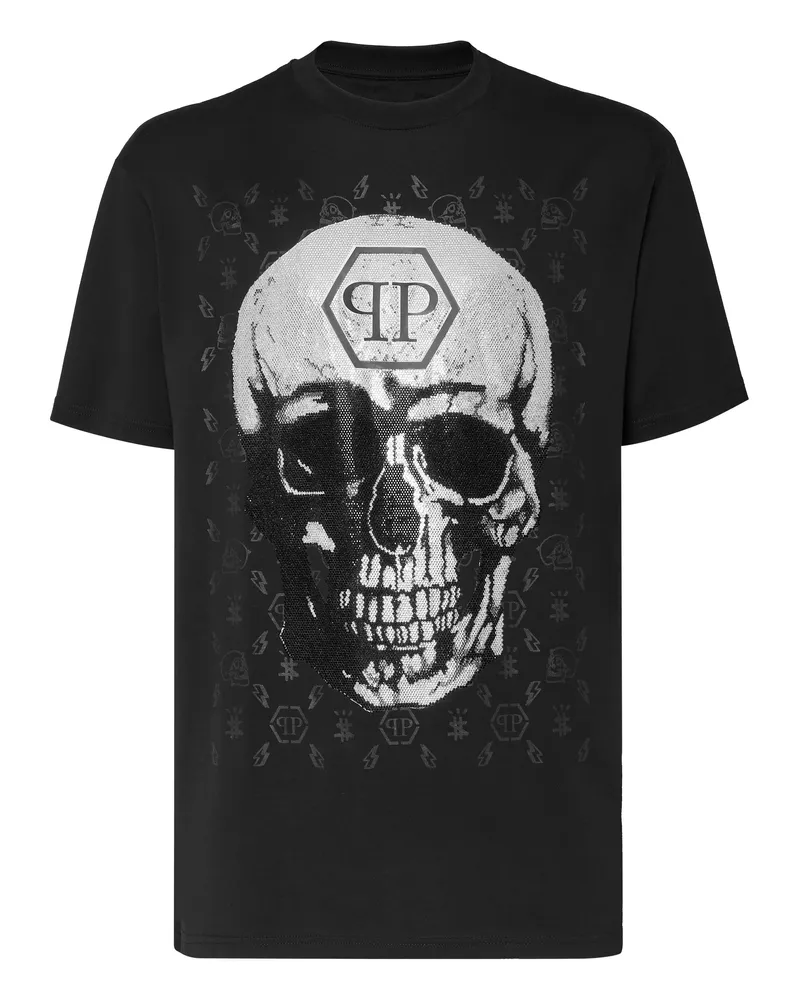 Philipp Plein T-Shirt mit Rundhals und Skull-Print - Schwarz Schwarz