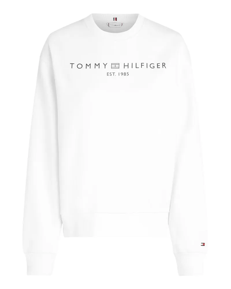 Tommy Hilfiger Sweatshirt für Damen, Baumwollmischung, Regulär (Aufgehelltes Weiß Weiß