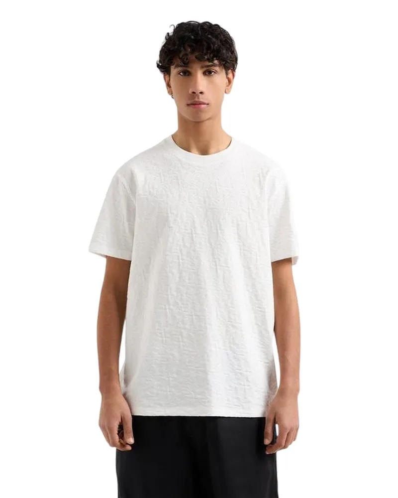 Armani Exchange T-Shirt für Herren, Rundhalsausschnitt, Regulär (Naturweiß Wollweiß