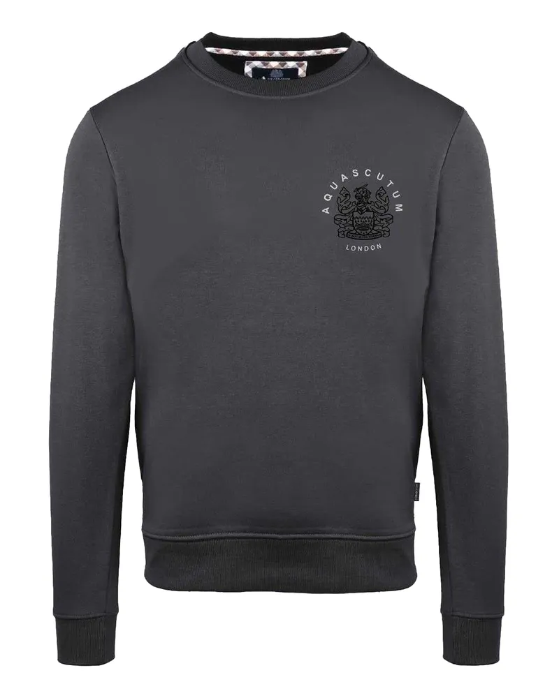Aquascutum Sweatshirt für Herren, Rundhalsausschnitt, Langärmlig (Schwarzgrau Schwarz