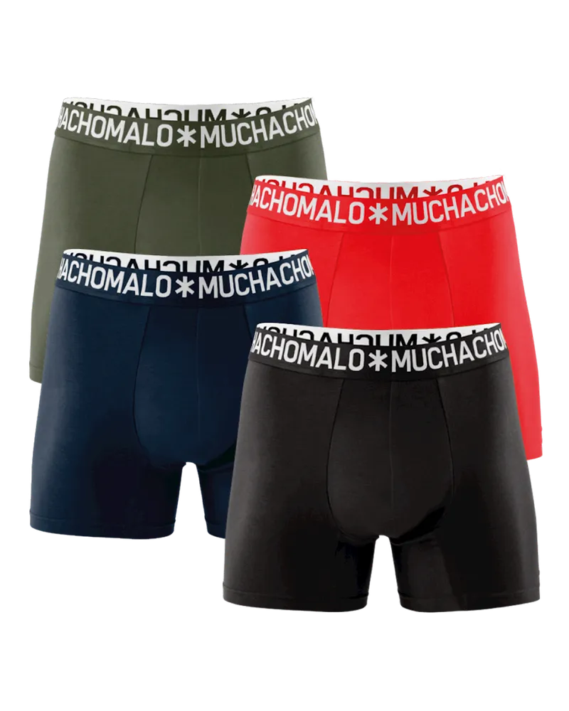 Muchachomalo Herren Boxershorts – 4 Stück – Herren Unterhosen Mehrfarbig