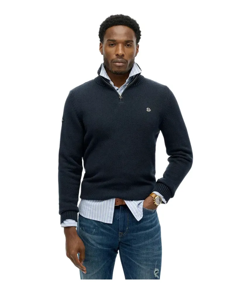 Superdry. Herren Trucker-Pullover Blau