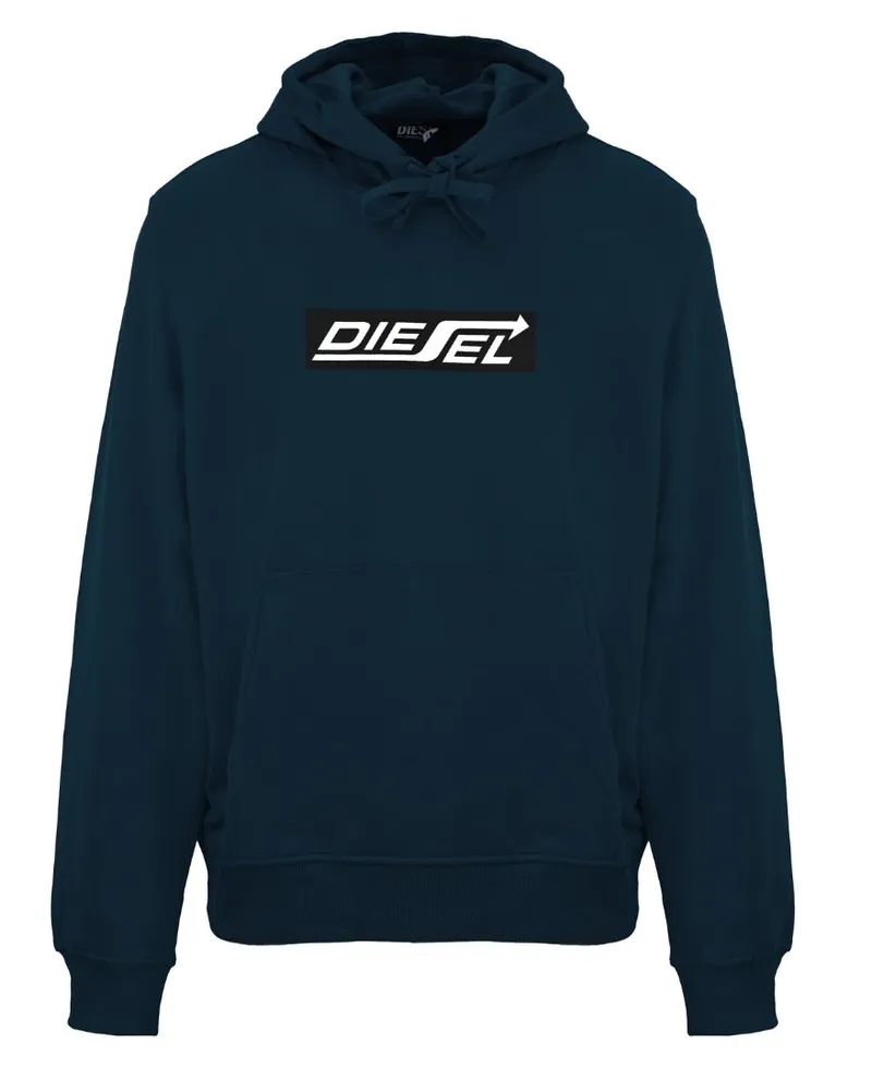 Diesel Arrow Diesel Logo Total Eclipse Hoodie Marineblau
