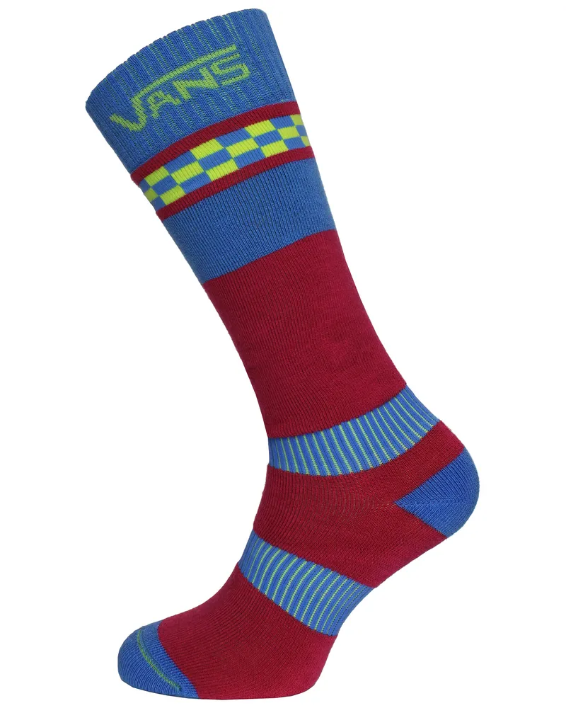Vans von der Wand Rosa/Blue Snow Mid Womens Performance Socken VQJP6MZ Blau
