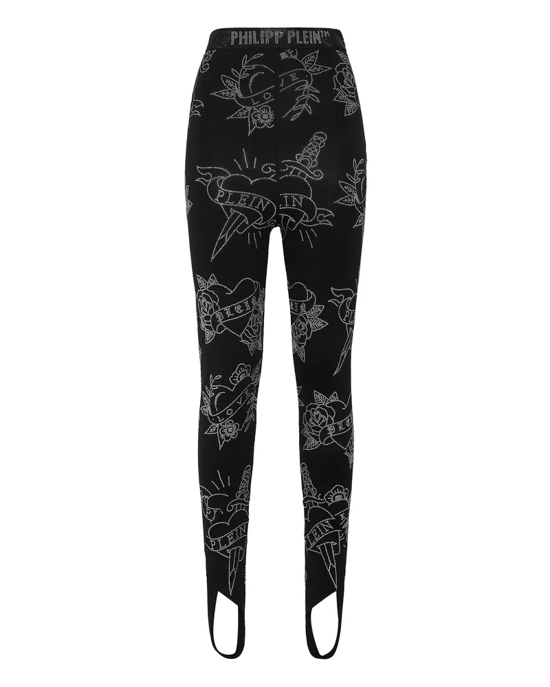 Philipp Plein Leggings Love Schwarz