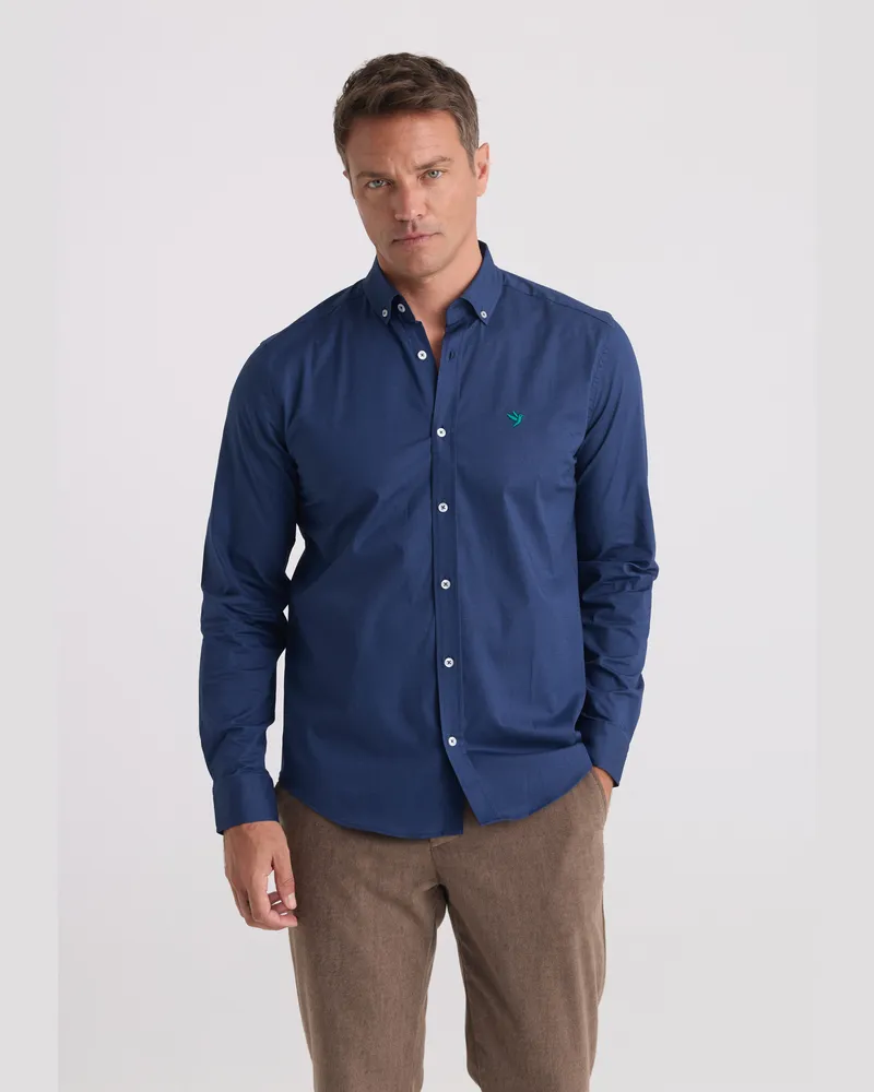 Felix Hardy Langarmhemd - Marineblau Marineblau