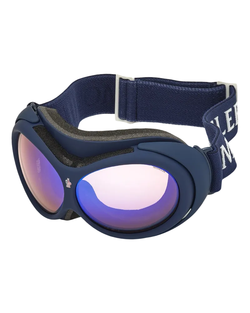 Moncler ML0130 91X Skibril Sonnenbrille Blau