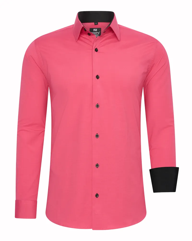 Rusty Neal Businesshemd Slim Fit aus Premium Cotton-Stretch, Größen S–6XL - Rosa Rosa