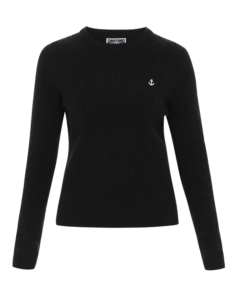 DreiMaster Pullover für Damen, klassischer Schnitt - Schwarz Schwarz