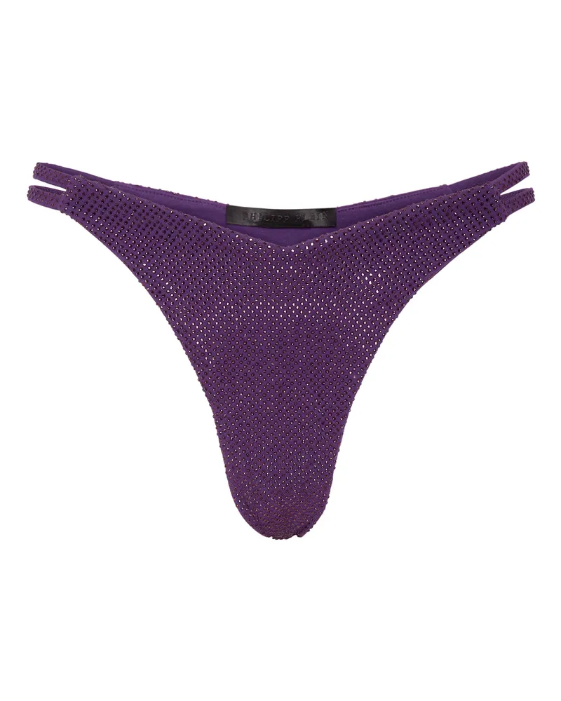 Philipp Plein Bikini-Slips Mit Steinchen Lila
