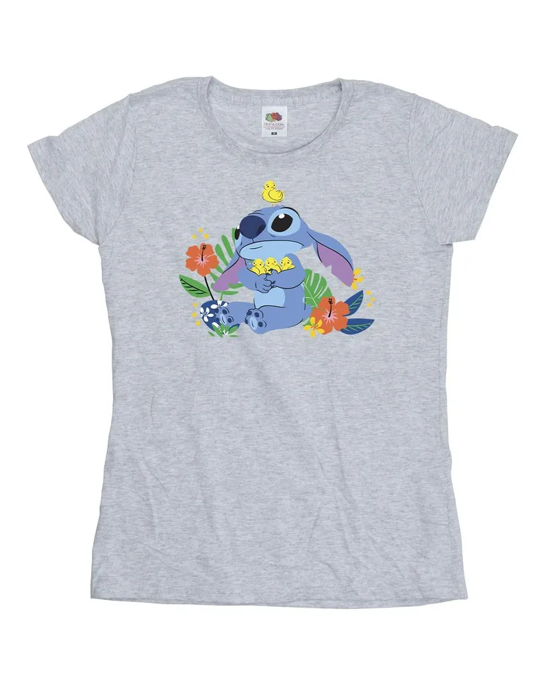 Disney Lilo & Stitch Birds" T-Shirt für Damen (Grau Hellgrau