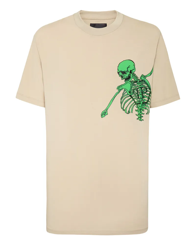 Philipp Plein T-Shirt Skeleton Beige