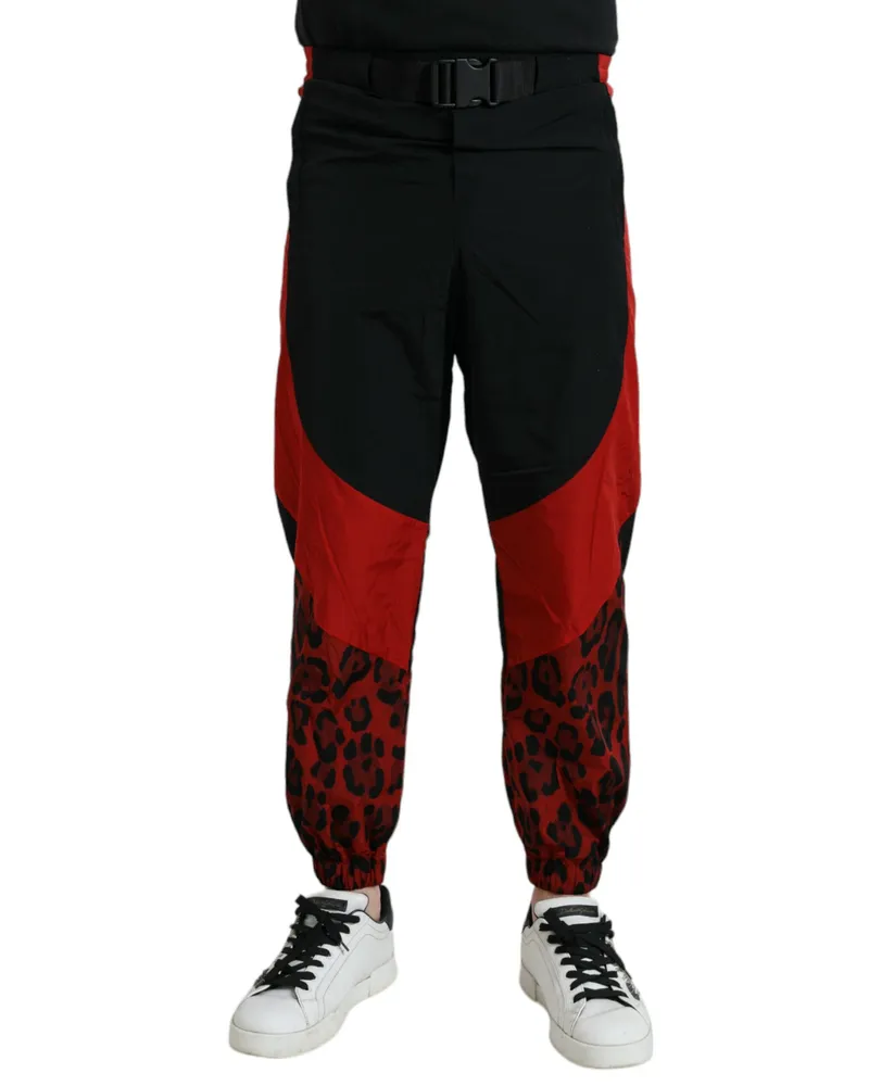 Dolce & Gabbana Leopardenmuster Jogginghosen Schwarz