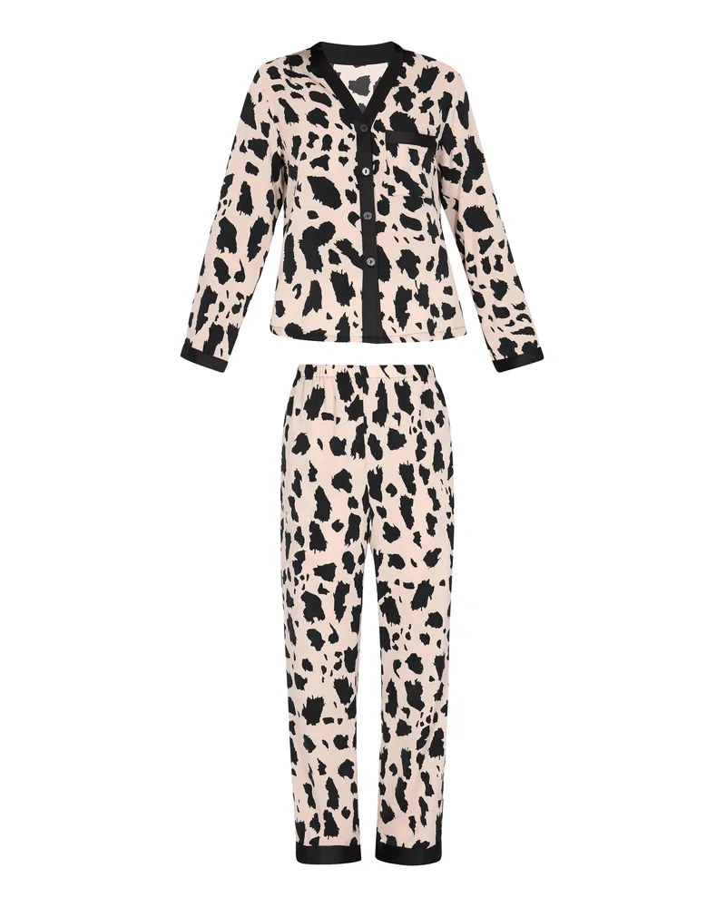 FAINA Nachtwäsche Frauen beige,schwarz Beige