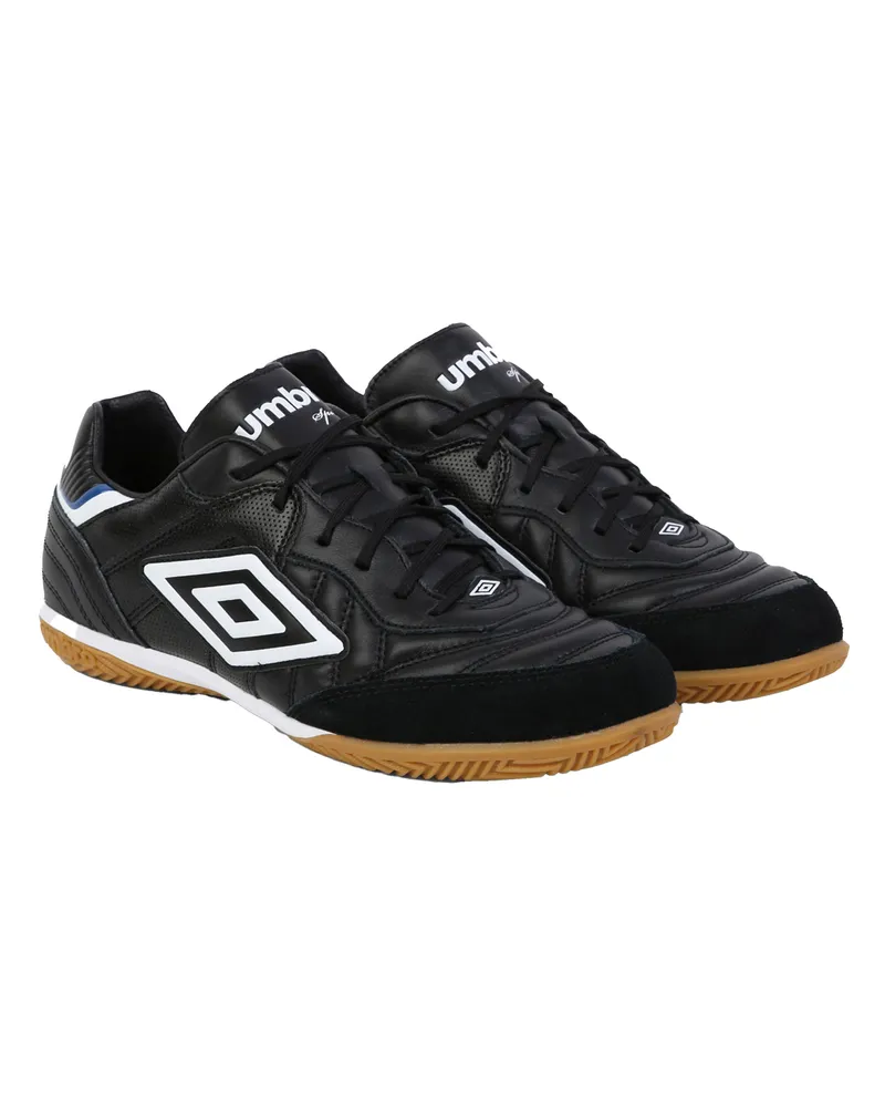 Umbro Herren Speciali Eternal Team NT Leder-Turnschuhe (Schwarz/Weiß/Königsblau Schwarz