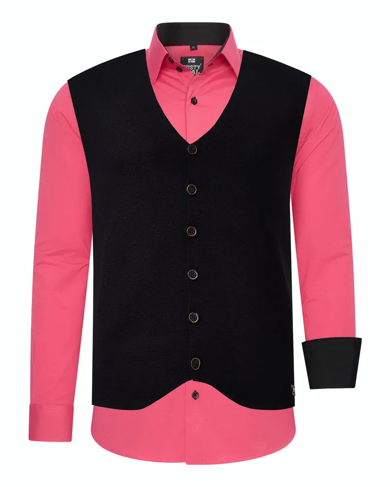 Rusty Neal Hemd- und Weste-Set, 2-teilig - Rosa Rosa