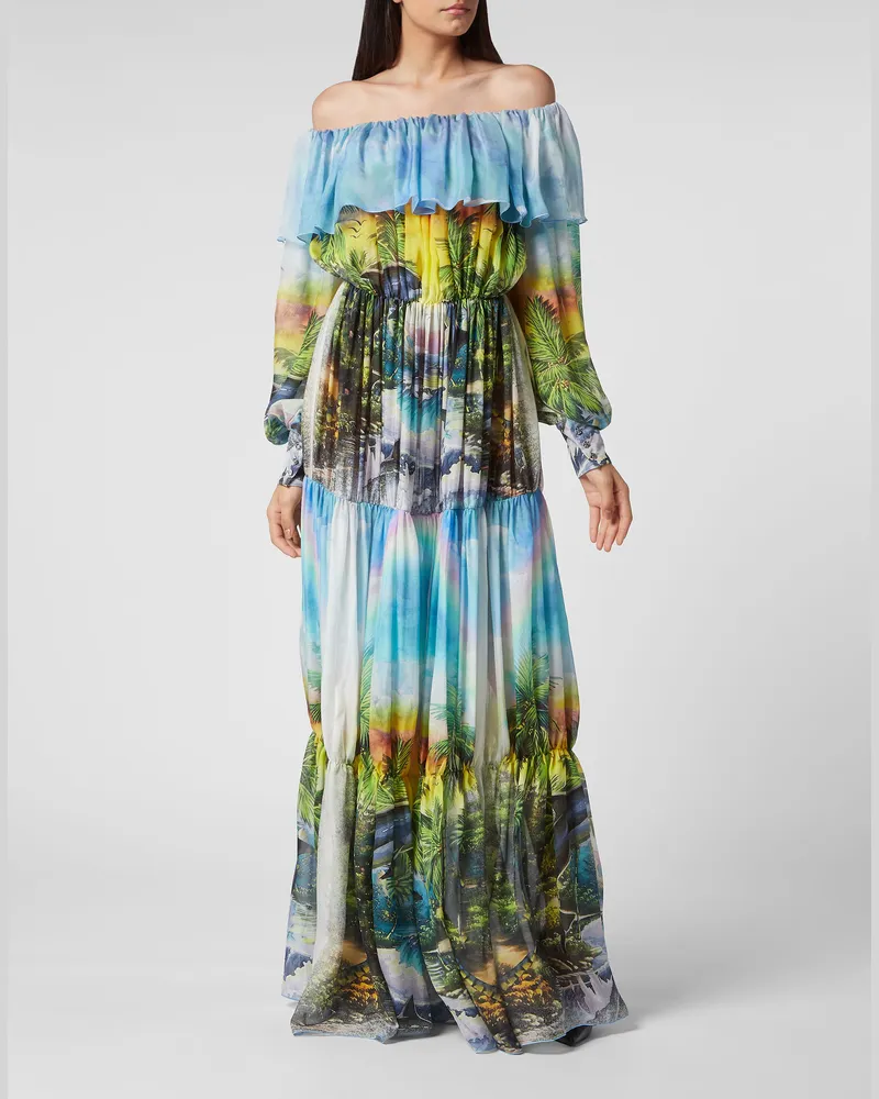 Philipp Plein Kleid Hawaii Mehrfarbig