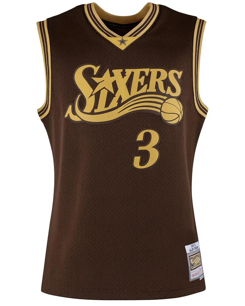 Mitchell & Ness NBA Philadelphia 76ers 3 Iverson Swingman Trikot Braun