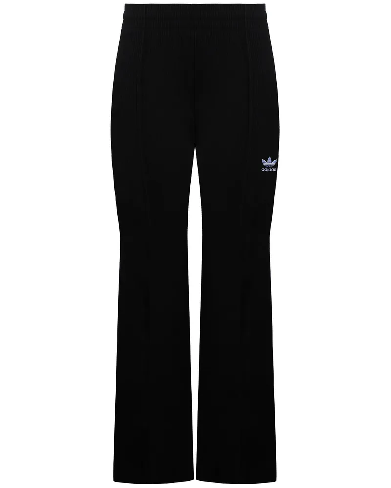 adidas Logo Damen Schwarze Flared Pants Schwarz