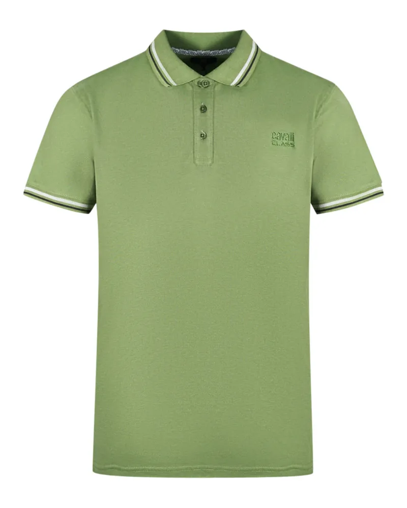 Roberto Cavalli Zwillingsspitzkragen Grünes Poloshirt Grün