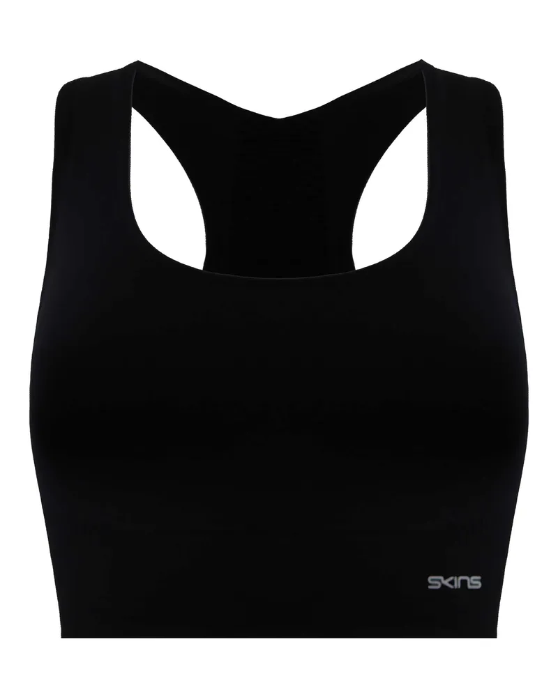 Skins DNAmic Base Damen Schwarzer Sport-BH Schwarz