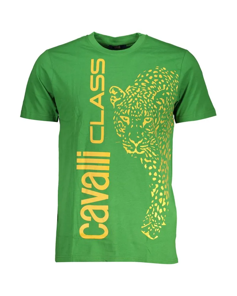 Roberto Cavalli Leopardenmuster T-Shirt im lässigen Stil Grün
