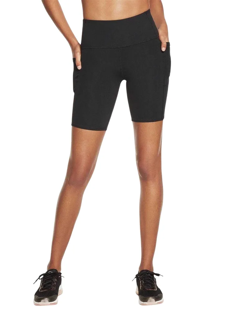 Skechers Go Walk" Radlerhose für Damen , Fitnessstudio (Schwarz Schwarz