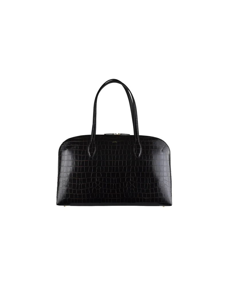 Totême Toteme Tote-Bag mit Reißverschluss und Krokodilprägung Braun Braun