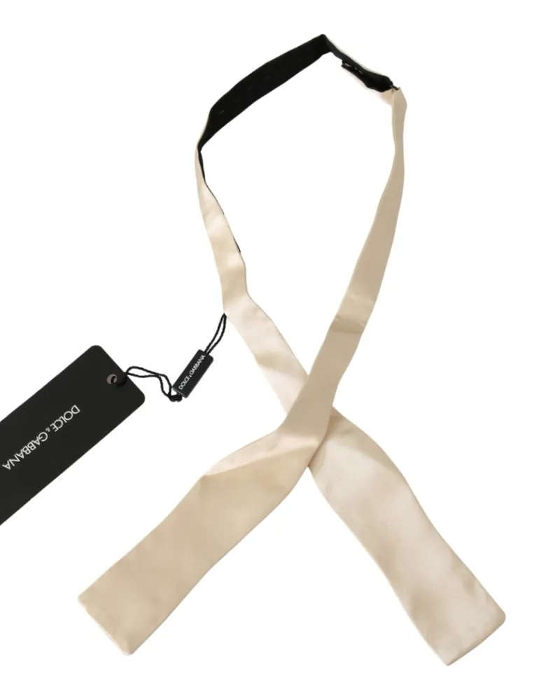 Dolce & Gabbana Beige Slim Skinny Men's Necktie 100% Silk Tie Mehrfarbig