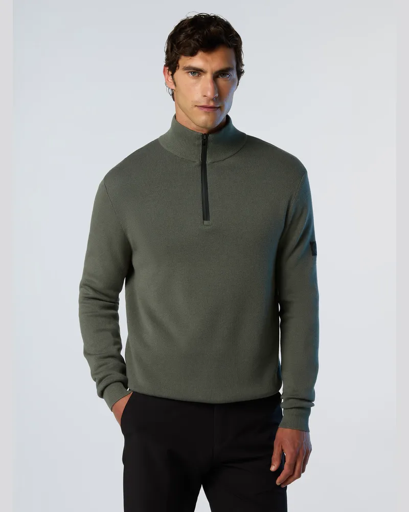 North Sails Pullover Geklebter halber Reißverschluss Grau