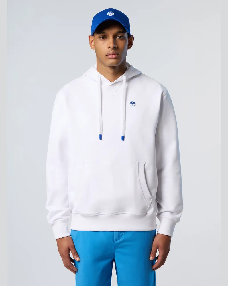 North Sails Kapuzenpullover Logo-Aufnäher Weiß