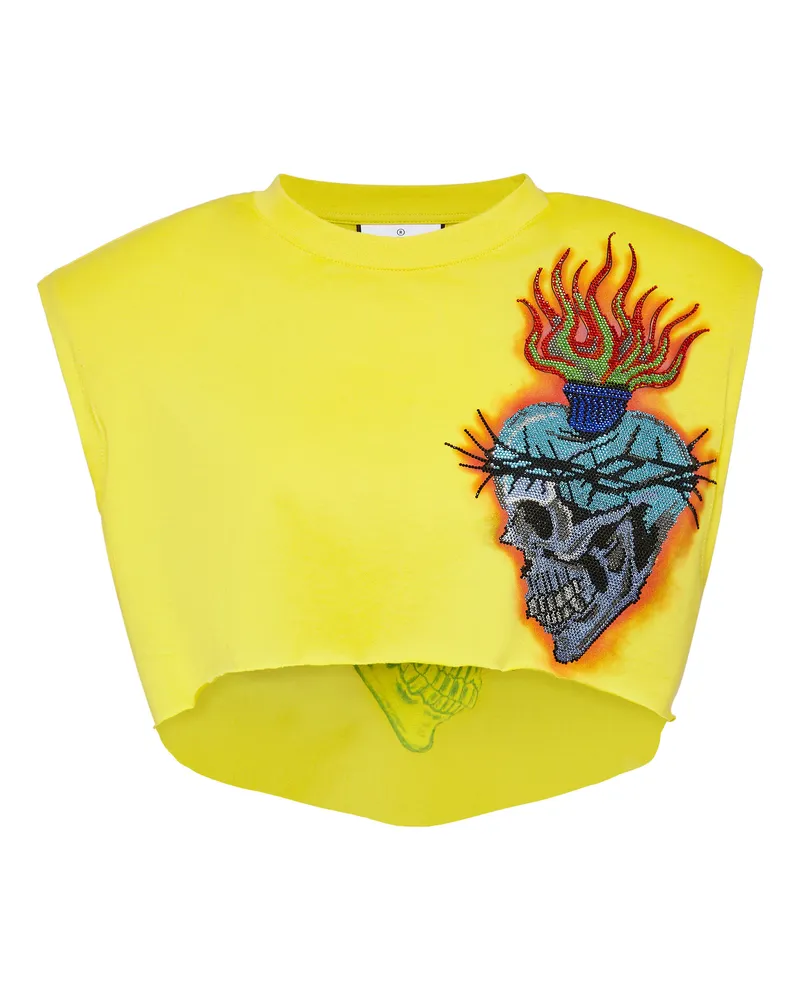 Philipp Plein Tanktop mit Tattoo-Print - Gelb Gelb