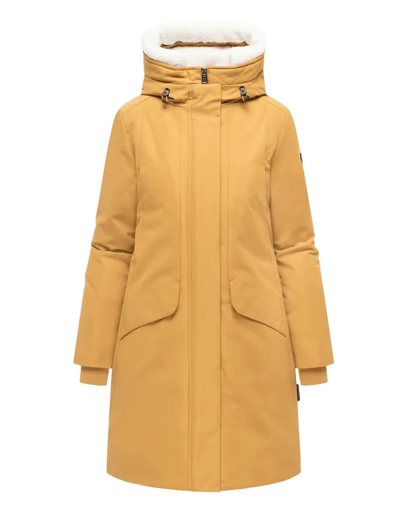 NAVAHOO Damen Winterparka Bibber-Beauty mit Teddyfutter Beige