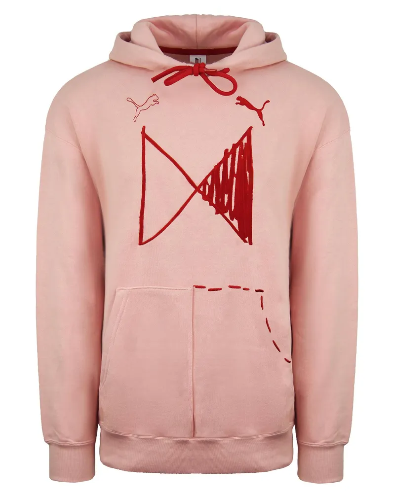 Puma x Michael Lau Long Sleeve Herren Pink Grafikhuthie 530349 85 Rot