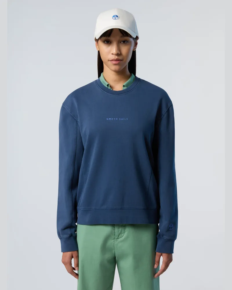 North Sails Sweatshirt mit Druck - Dunkelblau Dunkelblau