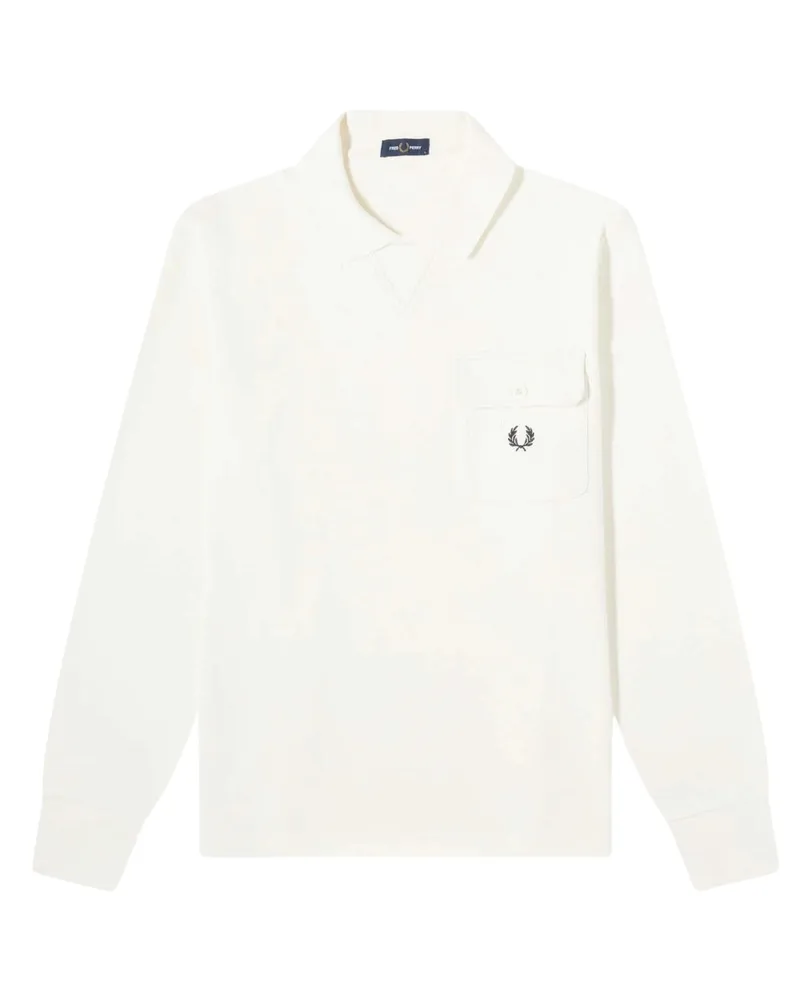 Fred Perry Langarm-schlaufenpullover In Ecru Creme