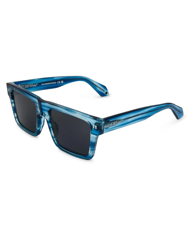 OFF-WHITE Off White - "Lawton" Quadratischer Rahmen-Sonnenbrille für Herren/Damen Unisex (Blau/Dunkelgrau Blau