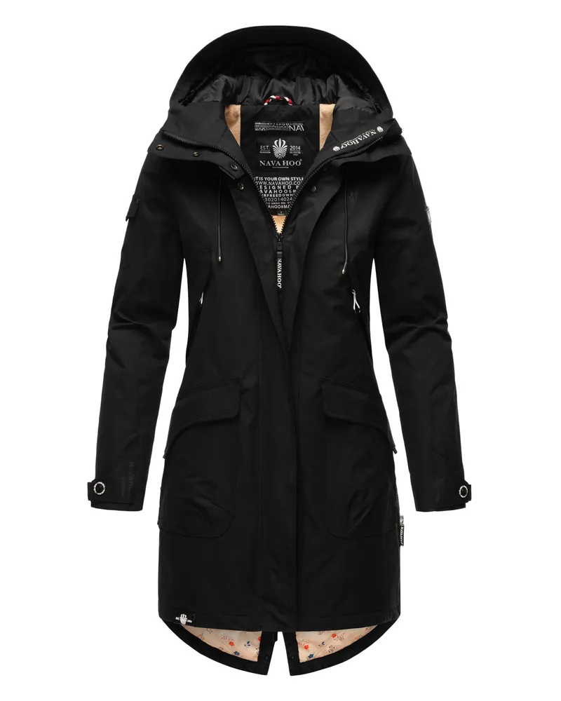 NAVAHOO Damen Parka Pfefferschote – Leicht, Stylisch & Funktional Schwarz