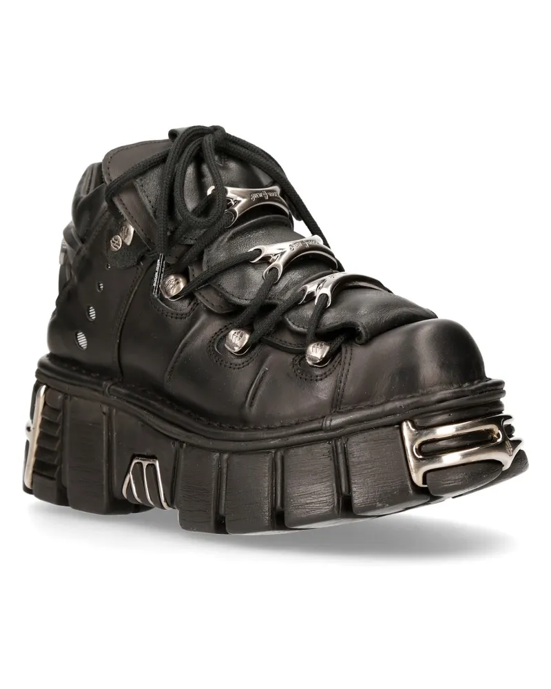 New Rock Schwarze Gothic-Stiefeletten-106-S1 Schwarz