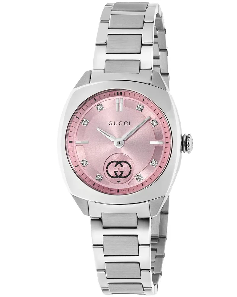 Gucci YA142511 Interlocking Quarz Damenuhr 29mm - Eleganter silberner Zeitmesser Silber