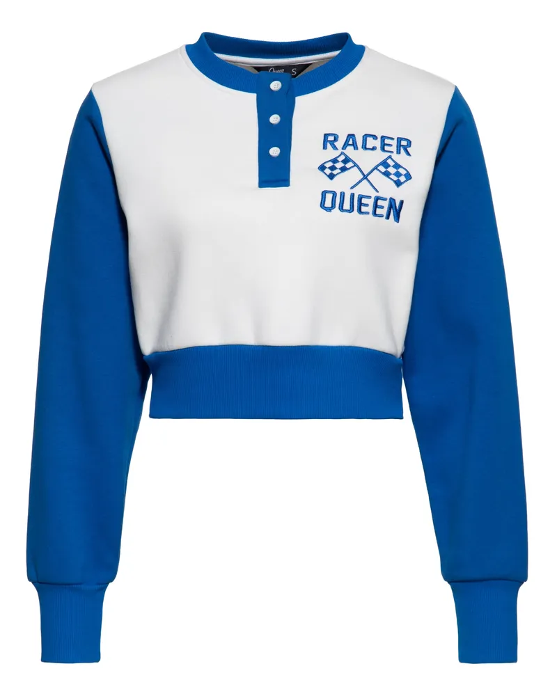 Queen Kerosin Damen Pullover Racer Queen Weiß