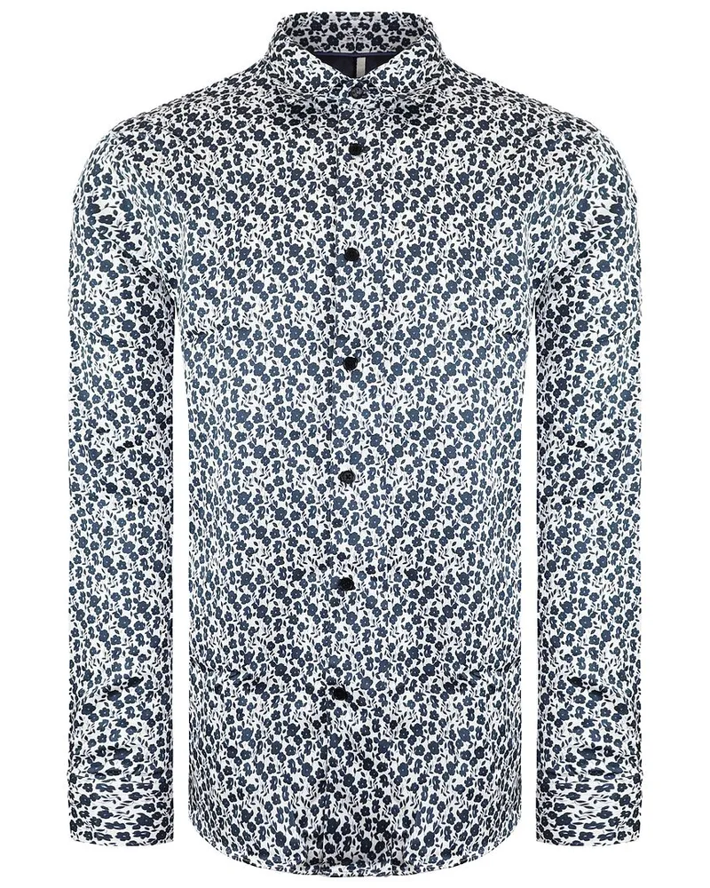 Ted Baker Capua Mens White/Navy Ditsy Blumenhemd Weiß