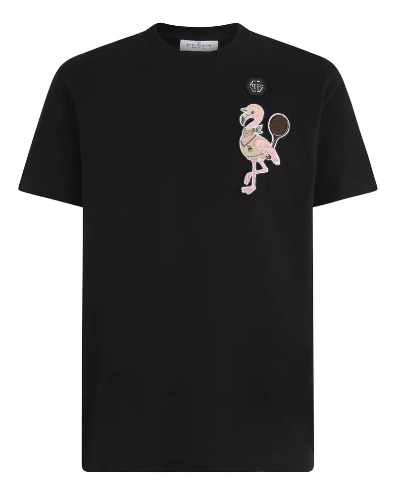 Philipp Plein Kurzarm-Rundhals-T-Shirt - Schwarz Schwarz