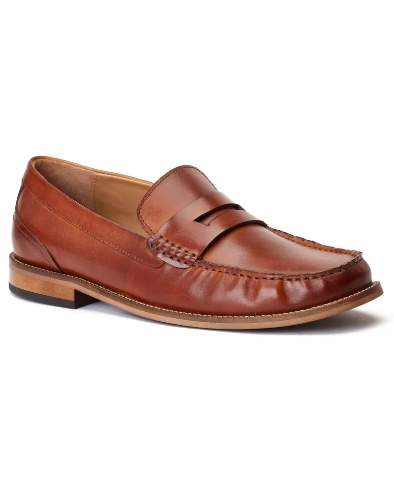 Base London Garfield Herren Mokassins aus gebranntem Tan-Leder Cognac