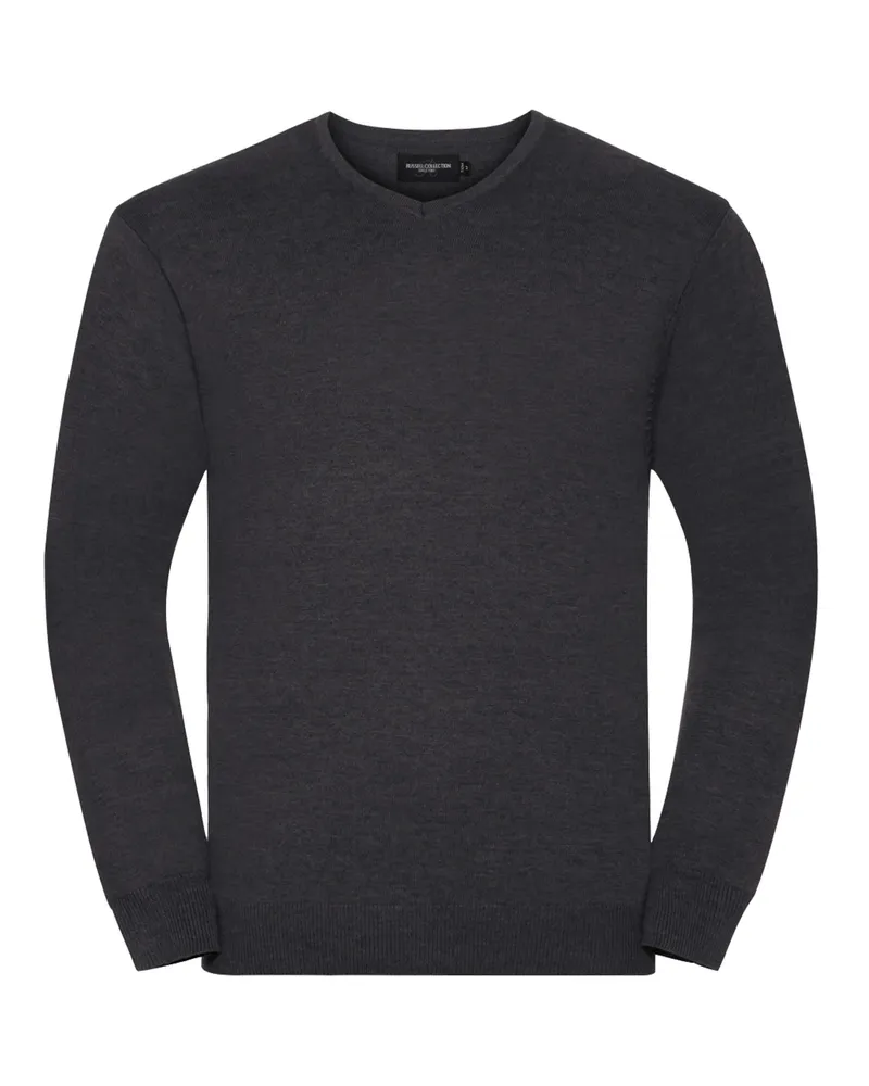 Russell Athletic Russell Collection Strickpullover mit V-Ausschnitt (Graphit meliert Anthrazit