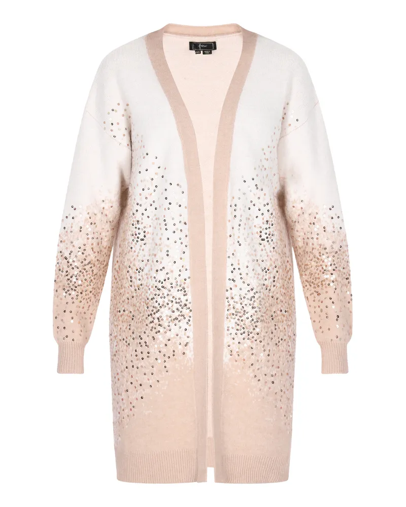 FAINA Strickjacke für Damen, Wollmix, offen oder mit Knöpfen (je nach Ausführung) - Beige Beige