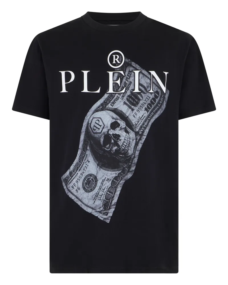 Philipp Plein Kurzarm-Rundhals-T-Shirt Schwarz