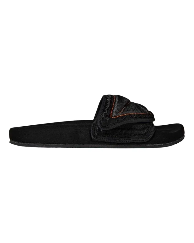 Heron Preston Badesandale für Herren/Damen Unisex, Baumwolle, Flach (Schwarz Schwarz