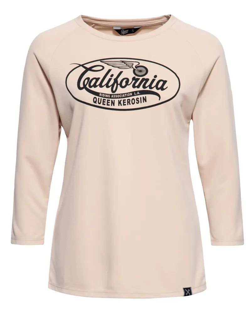 Queen Kerosin Damen Langarmshirt California ecru Ecru